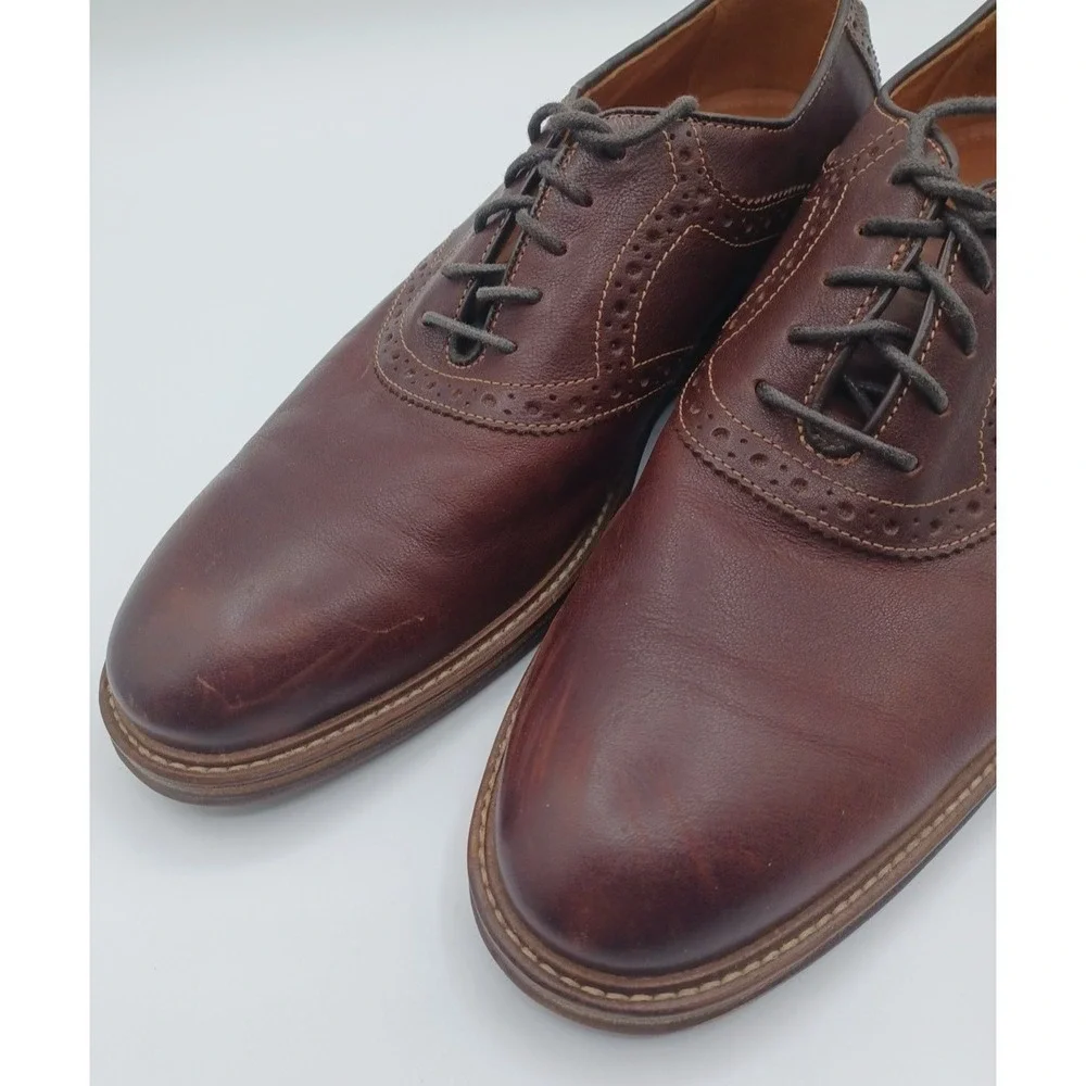 Johnston &‎ Murphy Warner Plain toe Shoes  Size US 8 M  Brown Lace Up